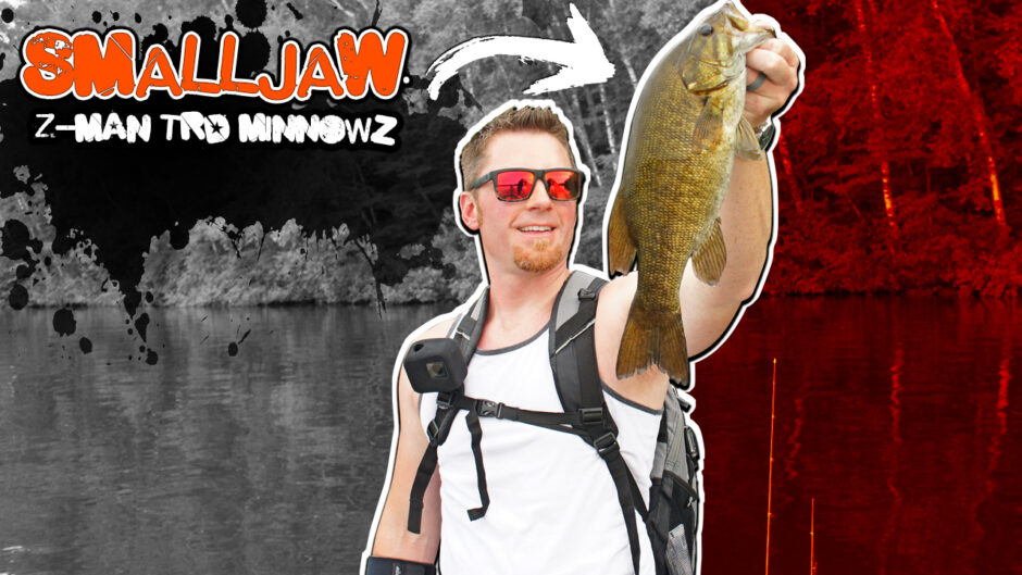 Beautiful Smallmouth Bass Snatches Z-Man TRD MinnowZ short 20
