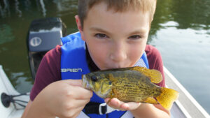 Wisconsin Minocqua Son Rock Bass Panfish Kiss