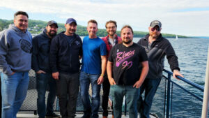 Taking the ferry to Madeline Island