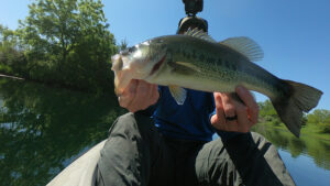 illinois kayak fishing minimalist fisherman aj hauser clear water pit chonk largemouth slim swim swimz z-man