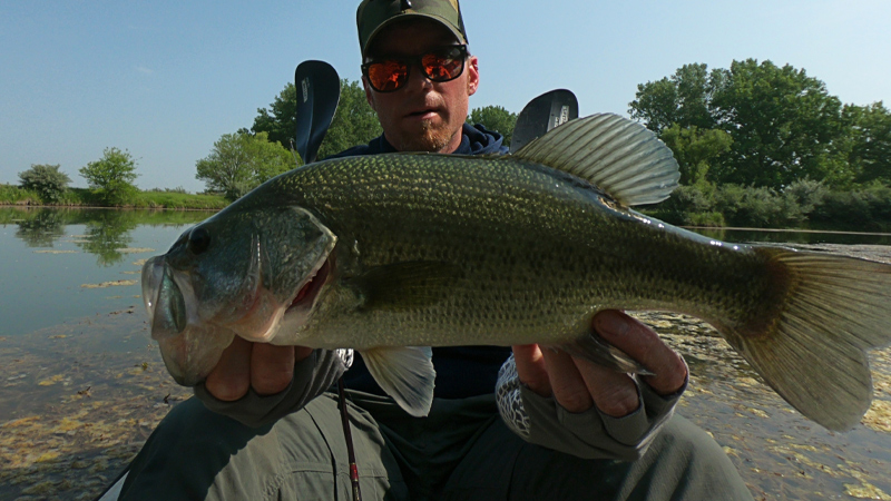 Midwest Outdoors AJ Hauser Minimalist Fisherman Largemouth Bass Pond Kayak Fishing Illinois