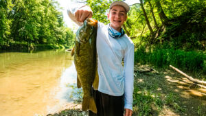 AJ Hauser Midwest Outdoors Illinois Fishing Fisherman Smallmouth Kids Fishing Liam